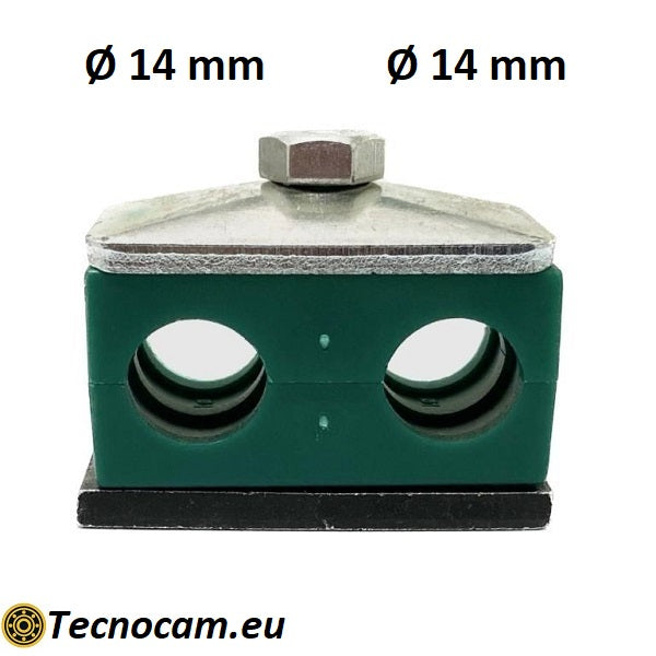 Befestigungskragen für 2 Rohre mit einem Durchmesser von 14 mm, CFD