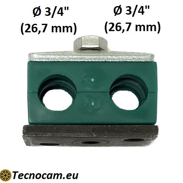 Befestigungskragen für 2 Rohre mit 3/4" Durchmesser, CFD