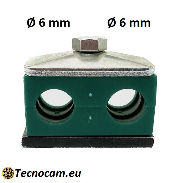 Befestigungskragen für 2 Rohre mit einem Durchmesser von 6 mm, CFD