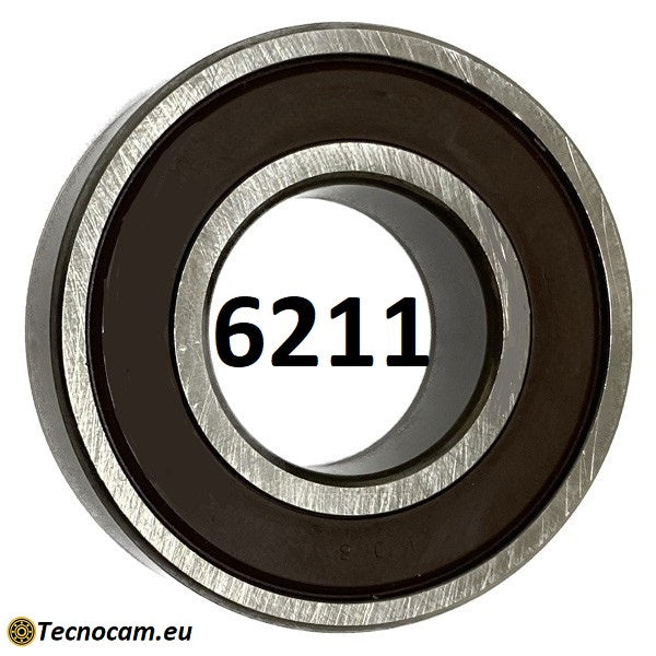 Cuscinetto a Sfere 6211 2RS 55x100x21 mm Schermato Gomma a Tenuta Stagna