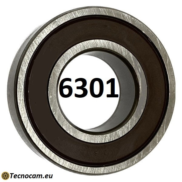Cuscinetto a Sfere 6301 2RS 12x37x12 mm Schermato Gomma a Tenuta Stagna
