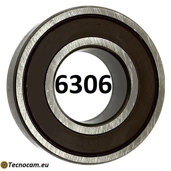 Cuscinetto a Sfere 6306 2RS 30x72x19 mm Schermato Gomma a Tenuta Stagna