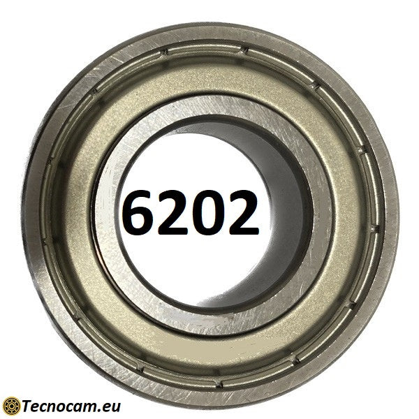 Cuscinetto a Sfere 6202 ZZ 15x35x11 mm Schermato in Acciaio Zincato