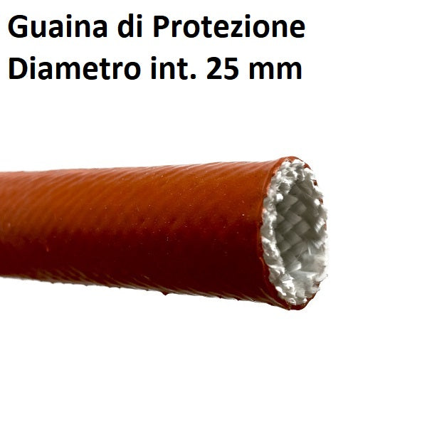 Guaina per Alte Temperature in Vetro Silicone Ø interno 25 mm