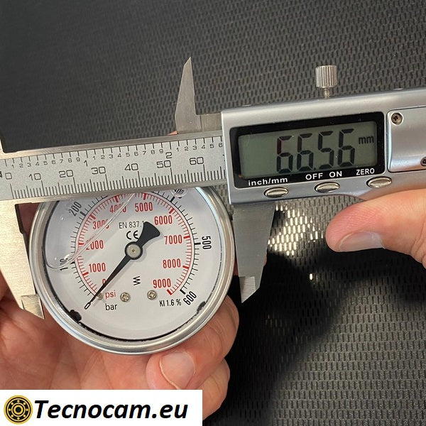 Manometer mit Glycerinskala 0–600 bar, rückseitiger 1/4"-Gasanschluss (Außengewinde), MANPCG-Serie 