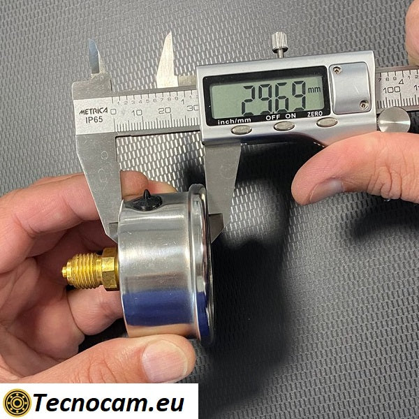 Manometro a SECCO Scala 0-25 Bar, Cassa 50 mm, Attacco Posteriore Maschio Gas 1/4" serie MANX50PSG