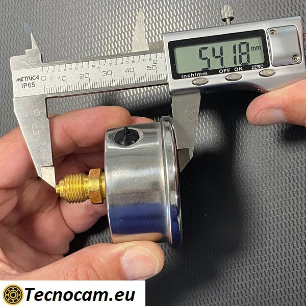 Manometro a SECCO Scala 0-25 Bar, Cassa 50 mm, Attacco Posteriore Maschio Gas 1/4" serie MANX50PSG