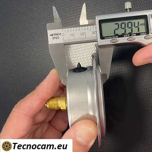 Manomètre à sec, échelle 0-60 bar, avec bride et raccord arrière mâle gaz 1/4", série MANXPFSG
