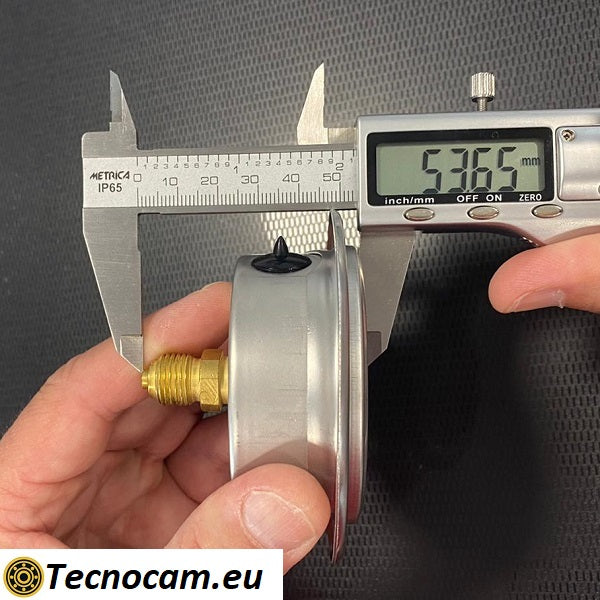 Manomètre à sec, échelle 0-60 bar, avec bride et raccord arrière mâle gaz 1/4", série MANXPFSG