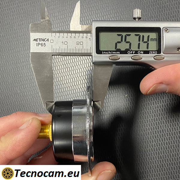 Manometro a SECCO Scala 0-315 Bar, con FLANGIA e Attacco Posteriore Maschio Gas 1/8" Serie MAN40PFSG