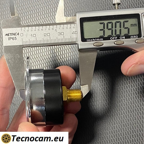 Manometro a SECCO Scala 0-315 Bar, con FLANGIA e Attacco Posteriore Maschio Gas 1/8" Serie MAN40PFSG