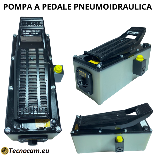 Pressa per Tubi Oleodinamici Flessibili Alta Pressione Completa di Pompa a Pedale Pneumoidraulica e 4 Set di Morsetti