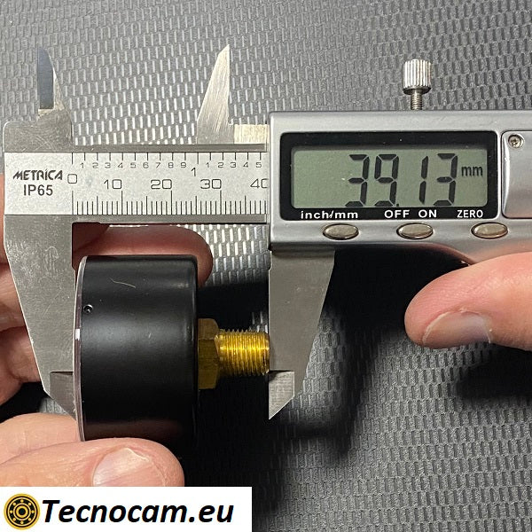 Trockenmanometer, Skala 0–25 bar, 1/8"-Außengewinde-Gasanschluss hinten 