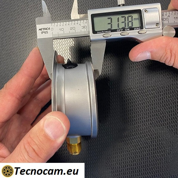 Manometro a SECCO Scala 0-60 Bar, con FLANGIA e Attacco Radiale Maschio Gas 1/4" serie MANXRFSG