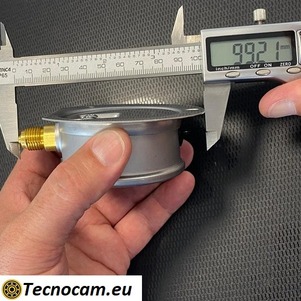 Manometro a SECCO Scala 0-60 Bar, con FLANGIA e Attacco Radiale Maschio Gas 1/4" serie MANXRFSG