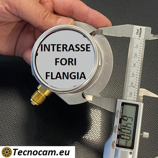 Manometro a SECCO Scala 0-60 Bar, con FLANGIA e Attacco Radiale Maschio Gas 1/4" serie MANXRFSG