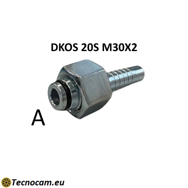 Tubo Oleodinamico Alta Pressione 3/4" 215 bar tenuta cono 24°, raccordo A) fil. MET. 20S (M30x2) FEM. - raccordo B) fil. MET. 20S (M30x2) FEM. 90°