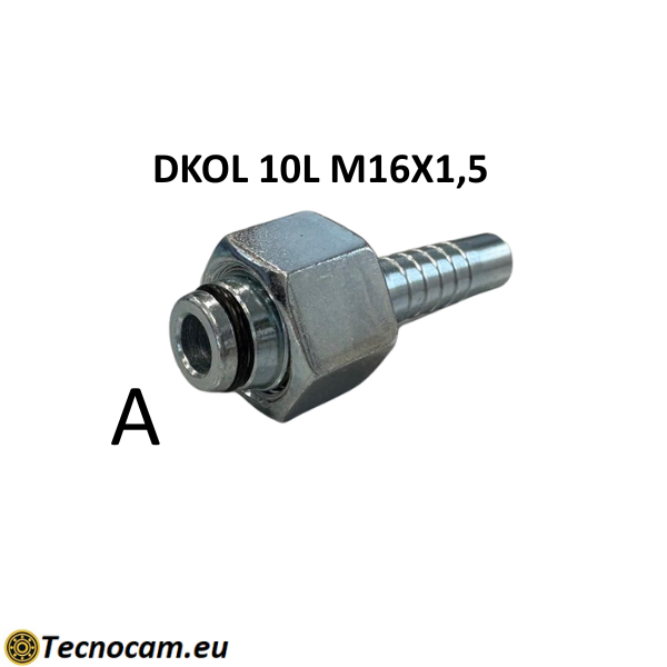 Tubo Oleodinamico Alta Pressione 3/8" 330 bar tenuta DIN 24°, raccordo A) fil. MET. 10L (M16x1,5) FEM. - raccordo B) fil. MET. 10L (M16x1,5) FEM.