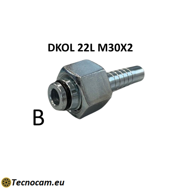 Tubo Oleodinamico Alta Pressione 3/4" 215 bar tenuta cono 24°, raccordo A) fil. MET. 22L (M30x2) FEM. - raccordo B) fil. MET. 22L (M30x2) FEM.