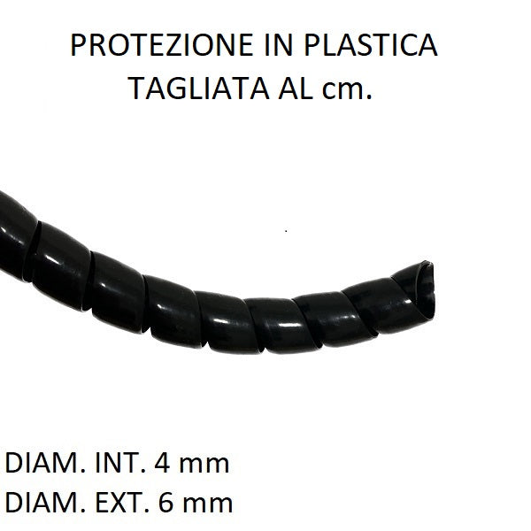 Spirale in plastica per protezione tubo diametri 4 mm int. x 6 mm ext.