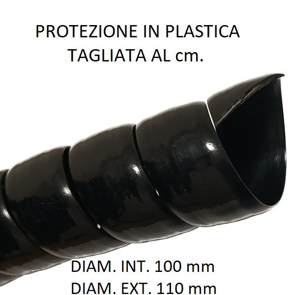 Spirale in plastica per protezione tubo diametri 100 mm int. x 110 mm ext.