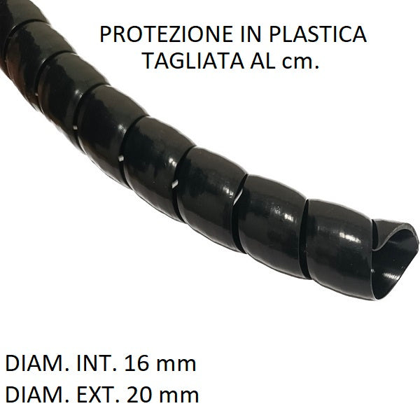 Spirale in plastica per protezione tubo diametri 16 mm int. x 20 mm ext.