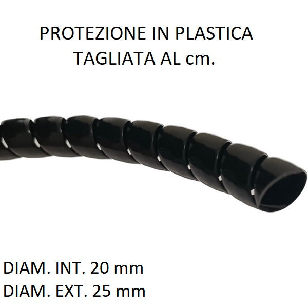 Spirale in plastica per protezione tubo diametri 20 mm int. x 25 mm ext.
