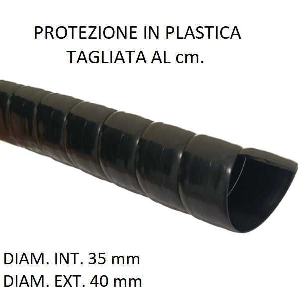 Spirale in plastica per protezione tubo diametri 35 mm int. x 40 mm ext.
