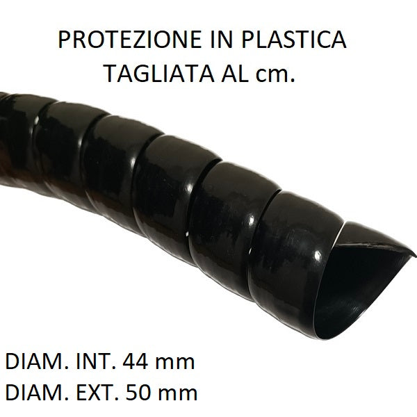 Spirale in plastica per protezione tubo diametri 44 mm int. x 50 mm ext.