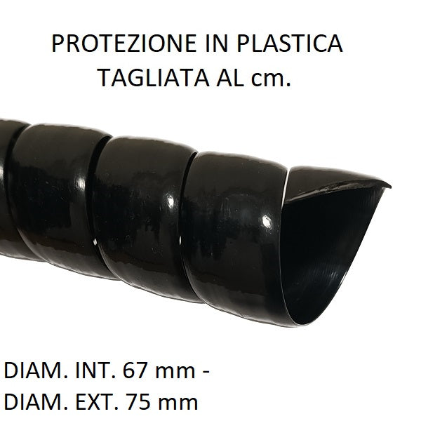 Spirale in plastica per protezione tubo diametri 67 mm int. x 75 mm ext.