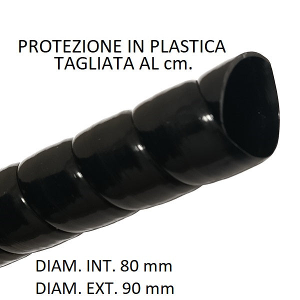 Spirale in plastica per protezione tubo diametri 80 mm int. x 90 mm ext.