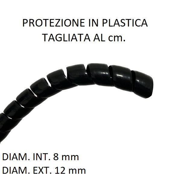 Spirale in plastica per protezione tubo diametri 8 mm int. x 12 mm ext.
