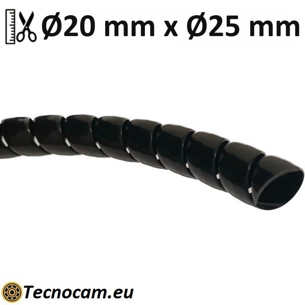 Spirale en plastique pour la protection des tuyaux de diamètres 20 mm int. x 25 mm ext.