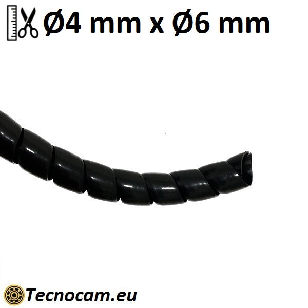 Spirale in plastica per protezione tubo diametri 4 mm int. x 6 mm ext.