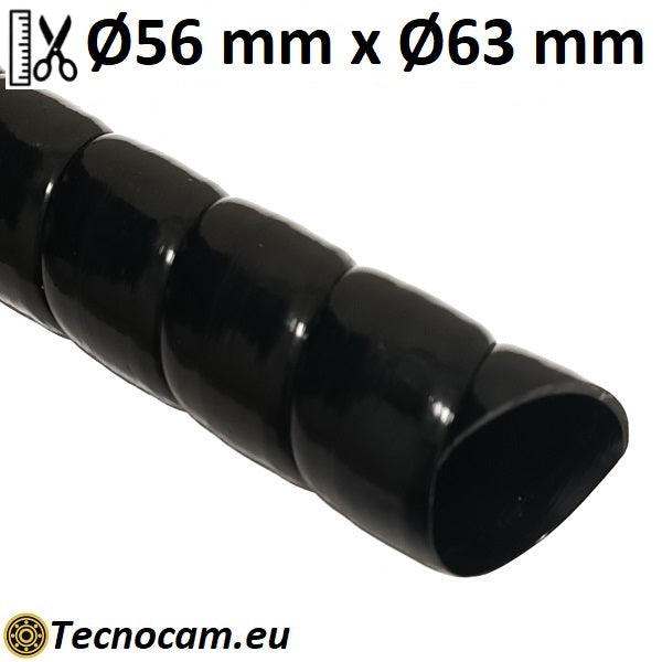 Spirale in plastica per protezione tubo diametri 56 mm int. x 63 mm ext.