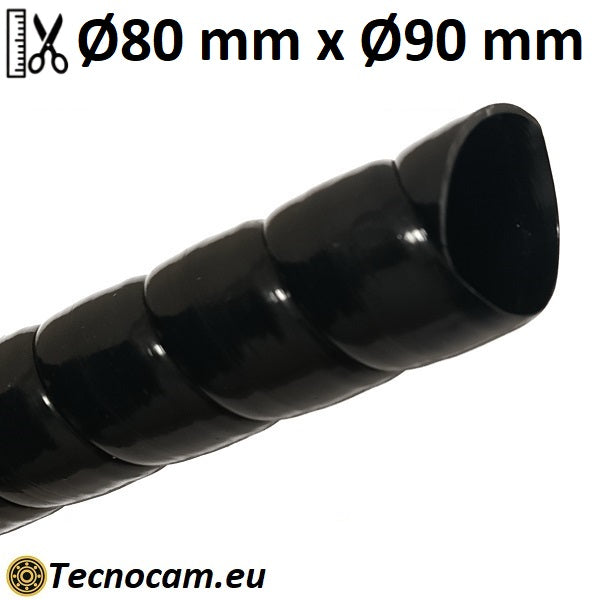 Spirale in plastica per protezione tubo diametri 80 mm int. x 90 mm ext.