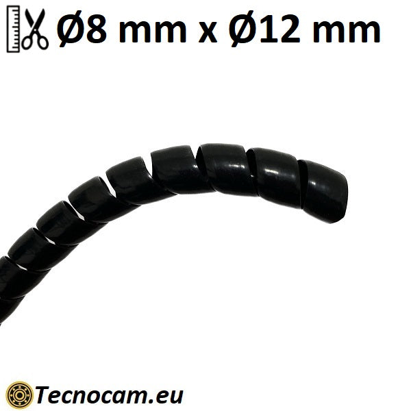 Spirale en plastique pour la protection des tuyaux de diamètres 8 mm int. x 12 mm ext.