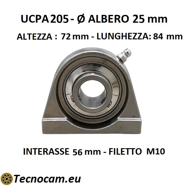 Supporto INOX con Cuscinetto INOX UCPA205