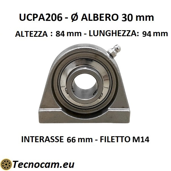 Supporto INOX con Cuscinetto INOX UCPA206