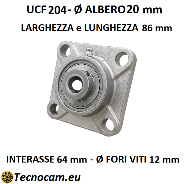 Supporto INOX con Cuscinetto INOX UCF204