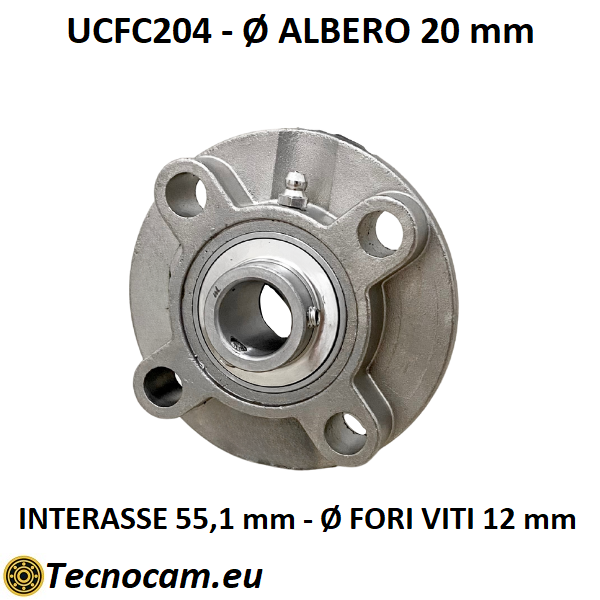 Supporto INOX con Cuscinetto INOX UCFC204
