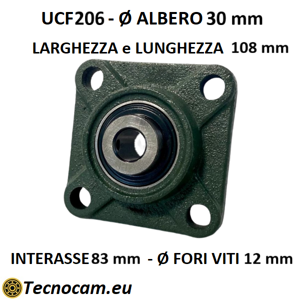 Supporto con Cuscinetto UCF206 in Ghisa