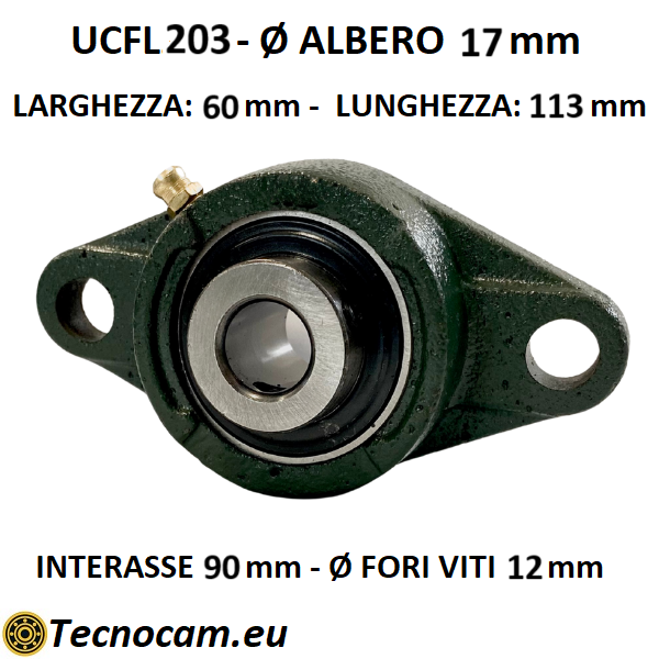 Supporto con Cuscinetto UCFL203 in Ghisa