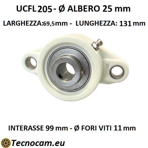 Flanslager/flänslagerenhet UCFL-205 Axel: 25 mm