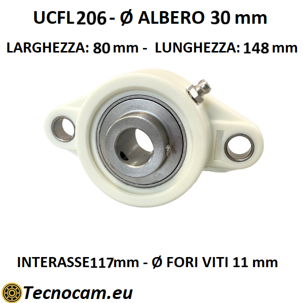 Supporto con Cuscinetto INOX UCFL206 in Plastica