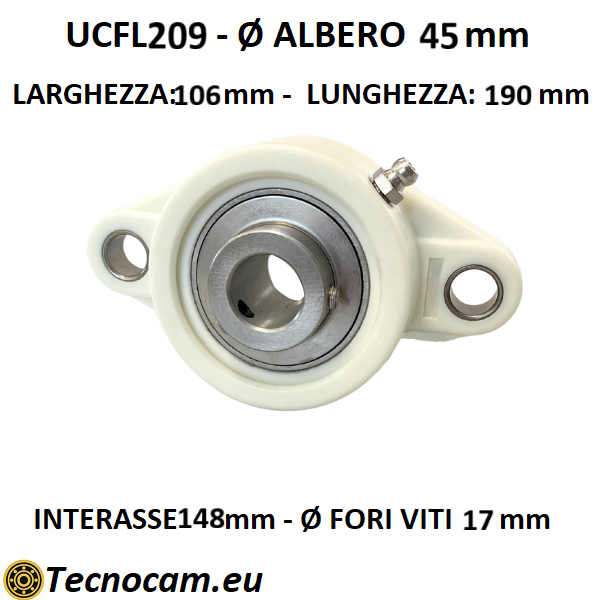 Support de palier en plastique et acier inoxydable UCFL209