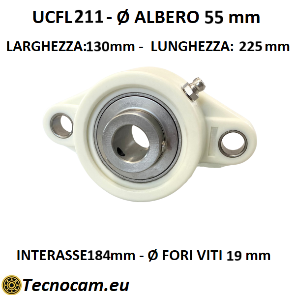 Supporto con Cuscinetto INOX UCFL211 in Plastica