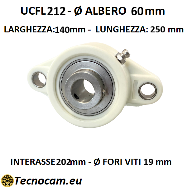 Supporto con Cuscinetto INOX UCFL212 in Plastica