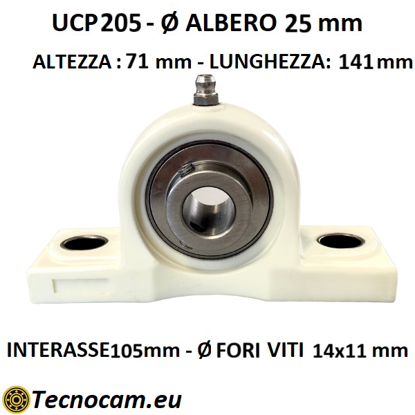 Support de palier en plastique et acier inoxydable UCP205