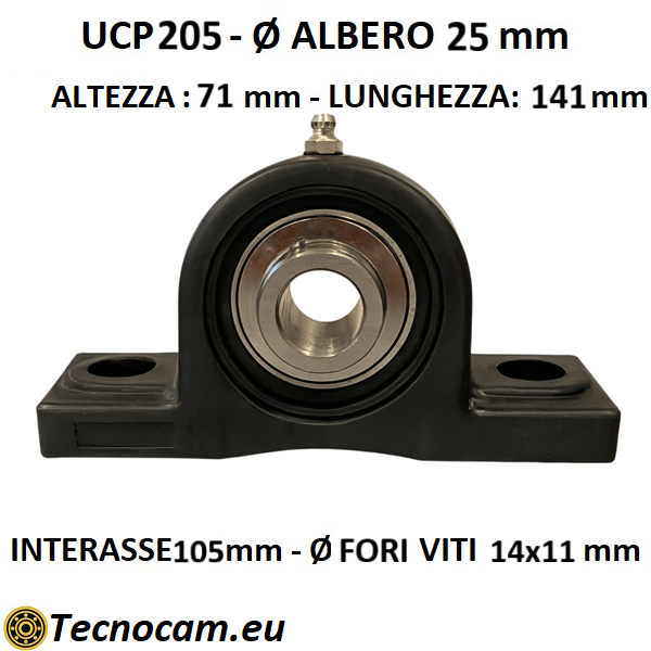 Support de palier en plastique et acier inoxydable UCP205